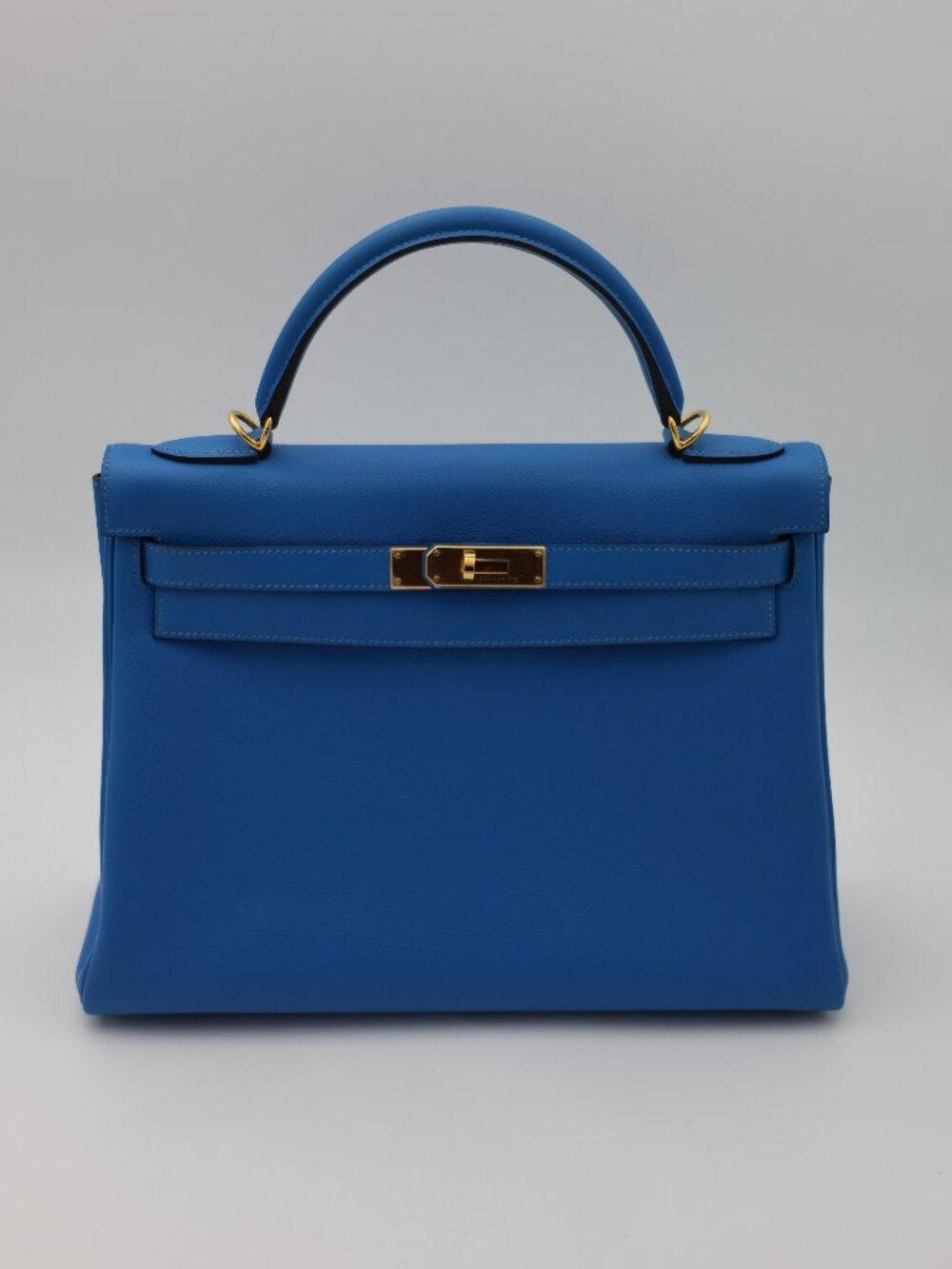Hermes Evercolor Kelly II Retourne 32 Bleu Hydra GHW